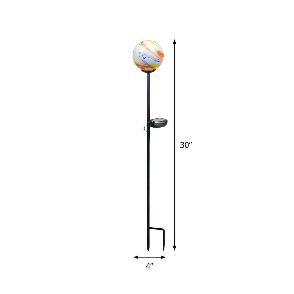 Solar Glass Outdoor Ground Stake Light White Orange | Solaro