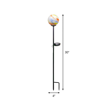 Solar Glass Outdoor Ground Stake Light White Orange | Solaro