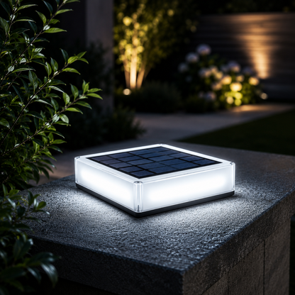 Solar LED Square Garden and Patio Pillar Light | Solvara