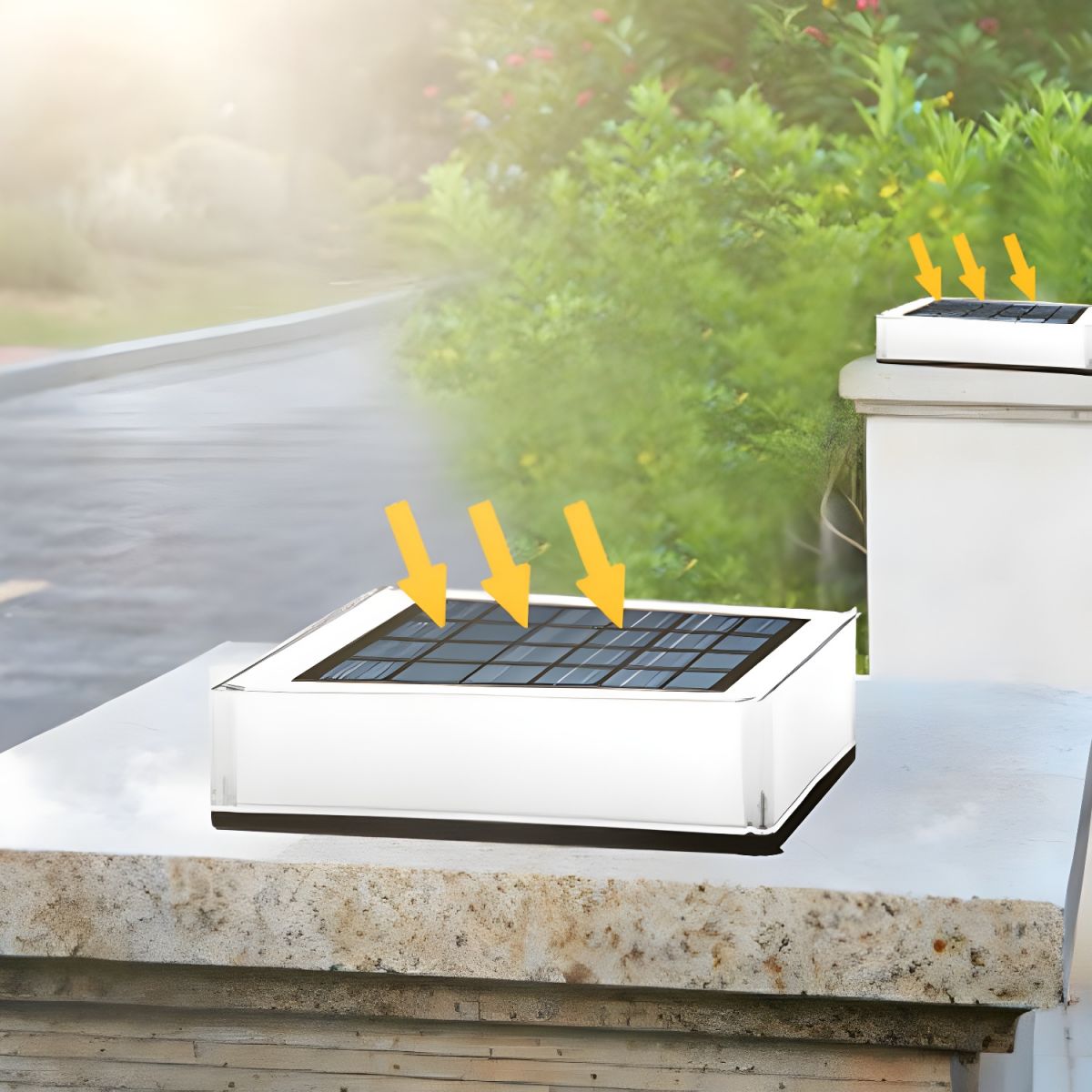 Solar LED Square Garden and Patio Pillar Light | Solvara
