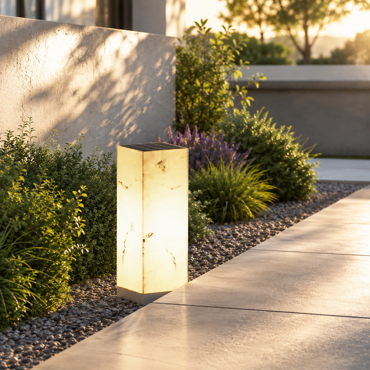 Solar Marble Cube Outdoor Garden Pathway Light | Glowmar