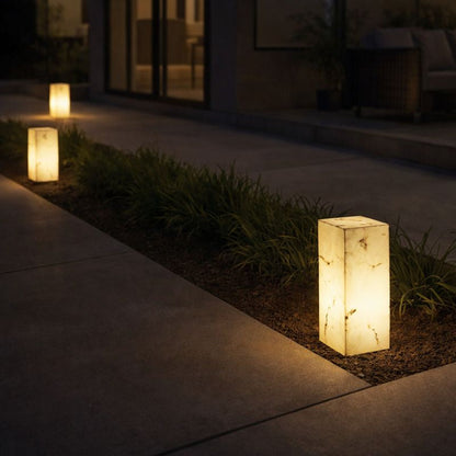 Solar Marble Cube Outdoor Garden Pathway Light | Glowmar
