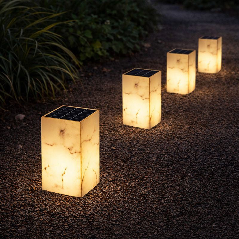 Solar Marble Cube Outdoor Garden Pathway Light | Glowmar