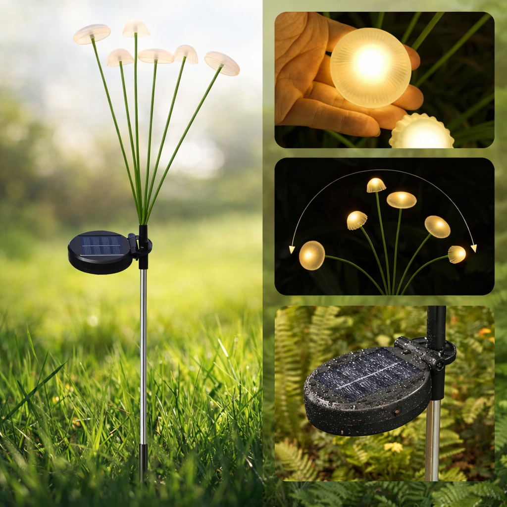 Solar Mushroom Garden Ground LED Outdoor Light | Solriva