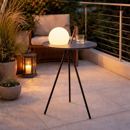 Solar Outdoor Side Table Lamp with Tripod Base | Gardell