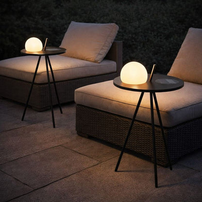 Solar Outdoor Side Table Lamp with Tripod Base | Gardell