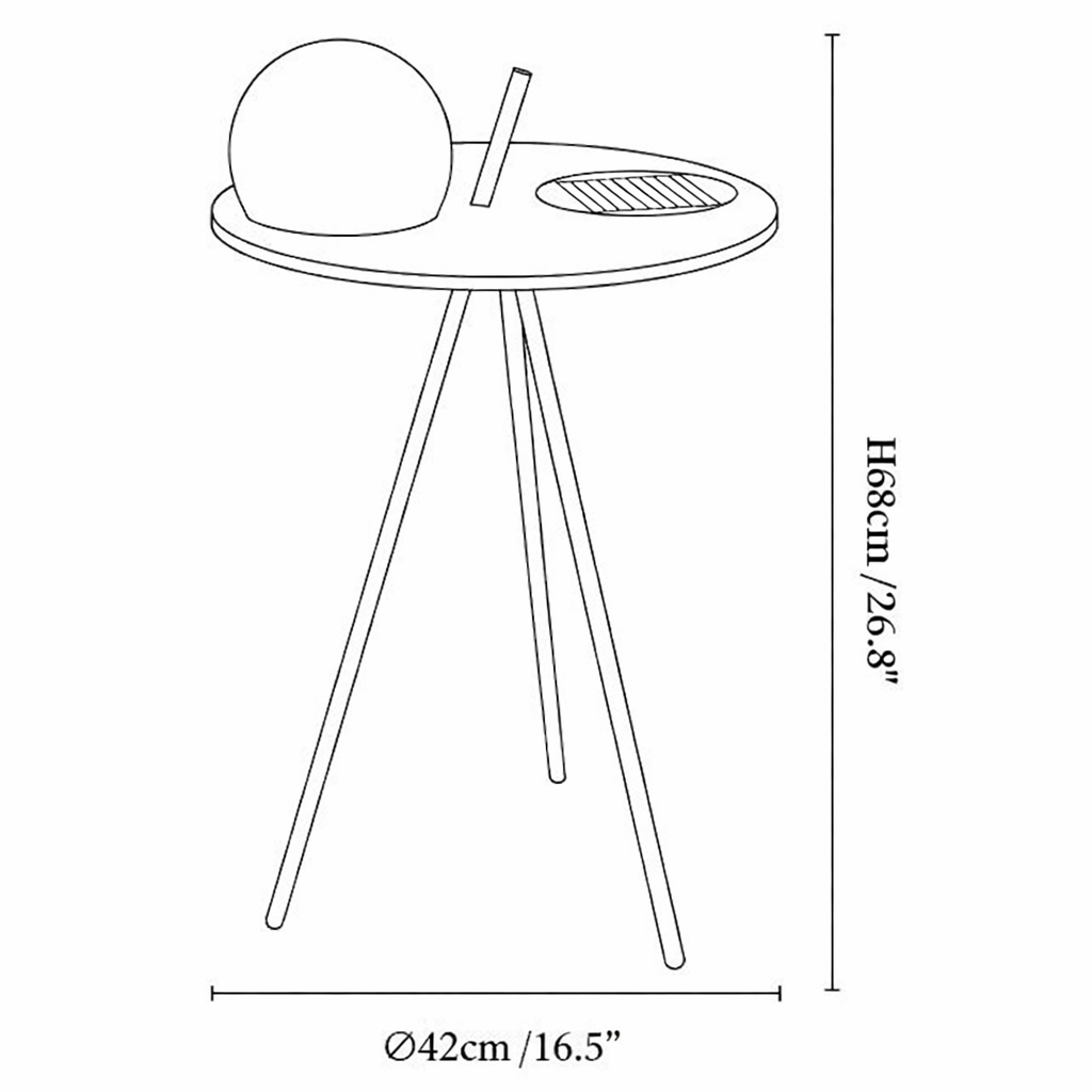 Solar Outdoor Side Table Lamp with Tripod Base | Gardell