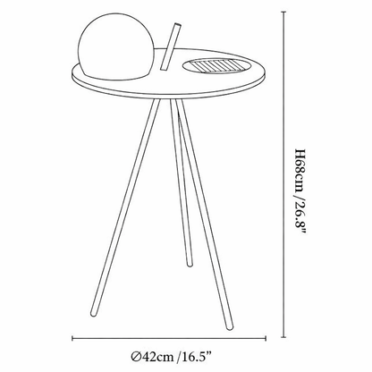 Solar Outdoor Side Table Lamp with Tripod Base | Gardell
