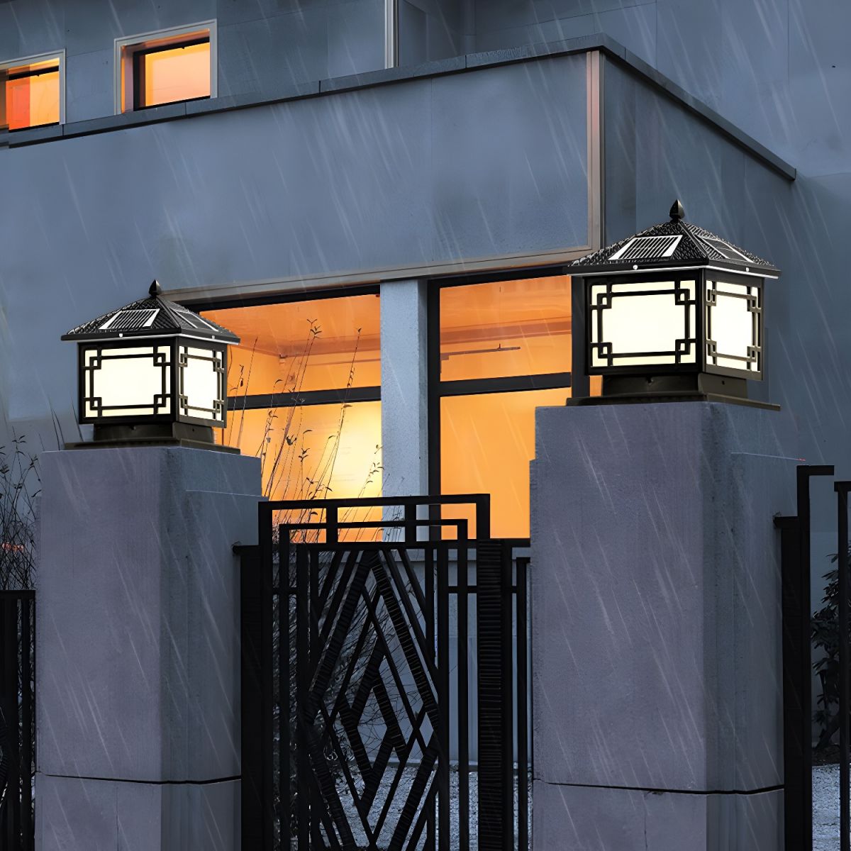 Solar Square Metal Outdoor Light for Modern Areas | Tilvora