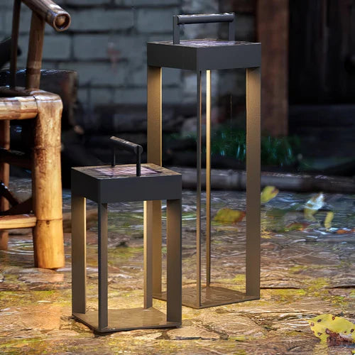 Solar Steel Outdoor Lantern in Minimal Style | Gleamlit