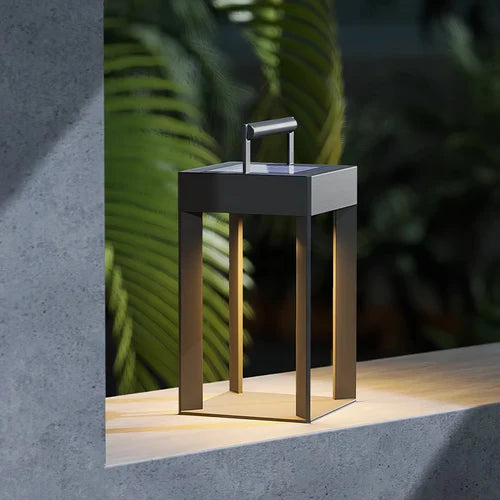 Solar Steel Outdoor Lantern in Minimal Style | Gleamlit