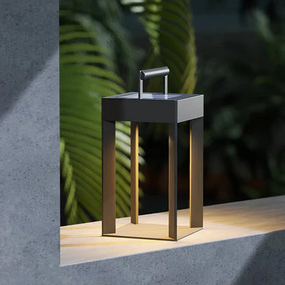 Solar Steel Outdoor Lantern in Minimal Style | Gleamlit