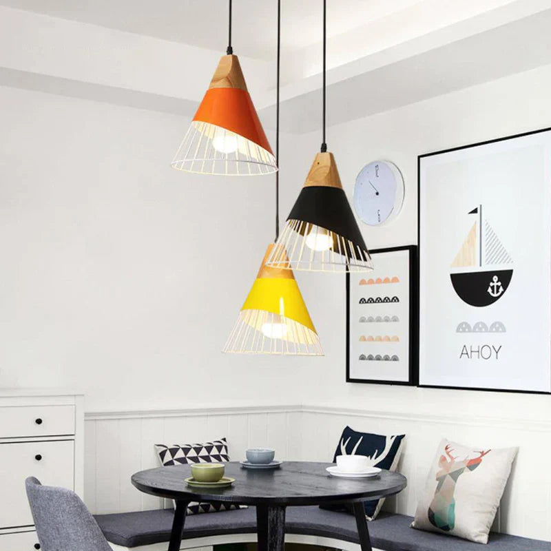 Soren Scandinavian Wood Frame Cage Pendant Light | Norvian