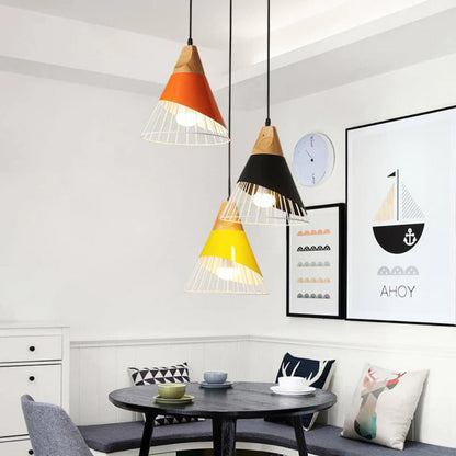 Soren Scandinavian Wood Frame Cage Pendant Light | Norvian