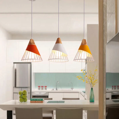 Soren Scandinavian Wood Frame Cage Pendant Light | Norvian