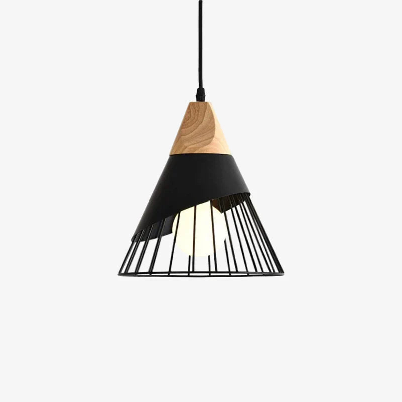 Soren Scandinavian Wood Frame Cage Pendant Light | Norvian