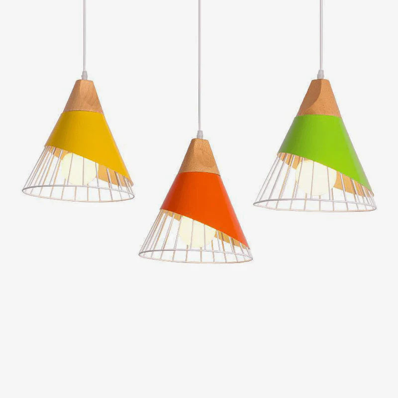 Soren Scandinavian Wood Frame Cage Pendant Light | Norvian