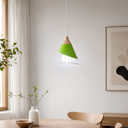 Soren Scandinavian Wood Frame Cage Pendant Light | Norvian