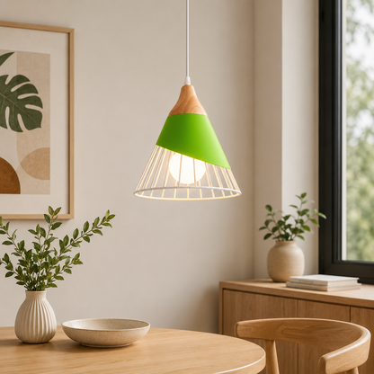 Soren Scandinavian Wood Frame Cage Pendant Light | Norvian