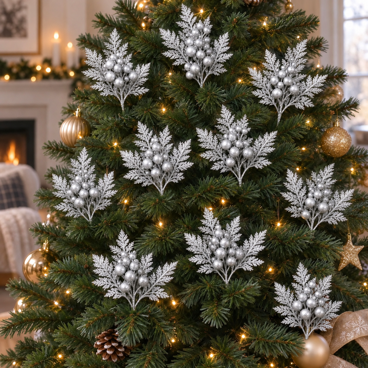 Sparkling Christmas Tree Berry Picks