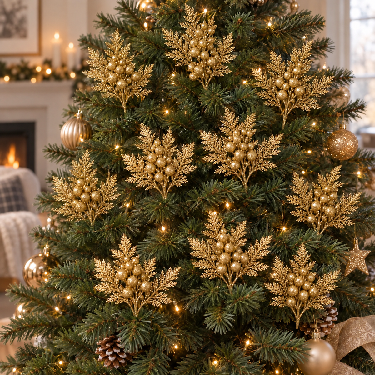 Sparkling Christmas Tree Berry Picks