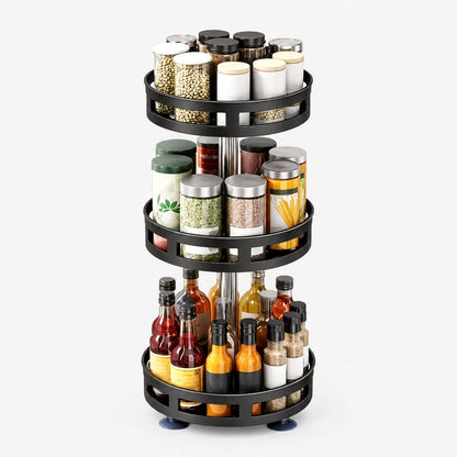 Spice Rack 360 Degree Rotating Three Tier Organizer