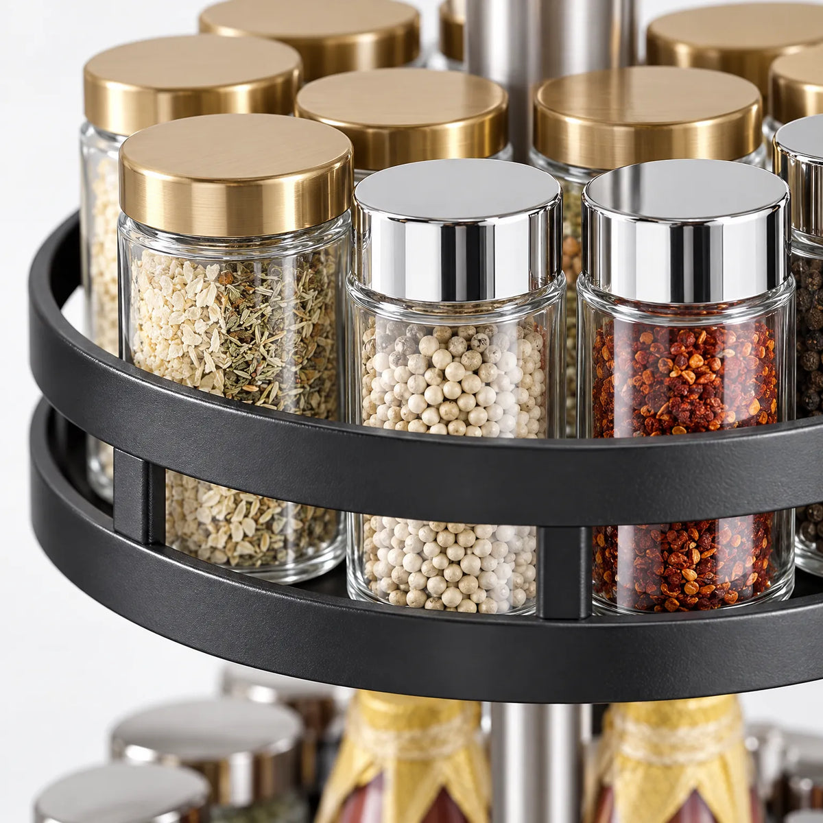 Spice Rack 360 Degree Rotating Three Tier Organizer