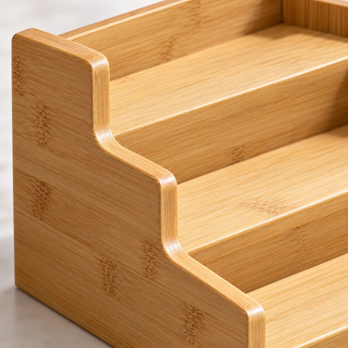 Spice Rack Expandable Three Tier Bamboo Cabinet Organizer