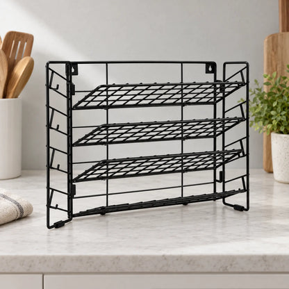 Spice Rack Foldable Four Tier Wire Organizer