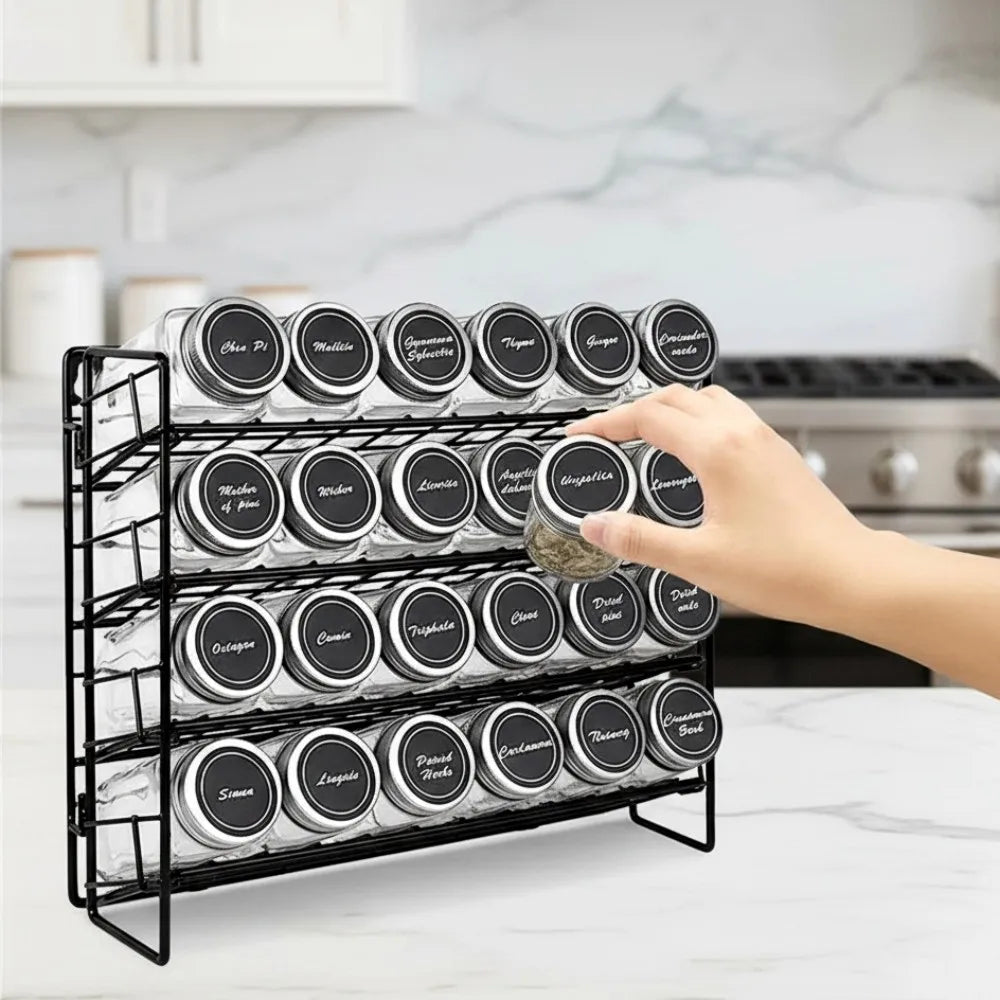 Spice Rack Foldable Four Tier Wire Organizer