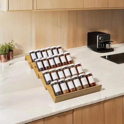Spice Rack Four Tier Bamboo Drawer Organizer