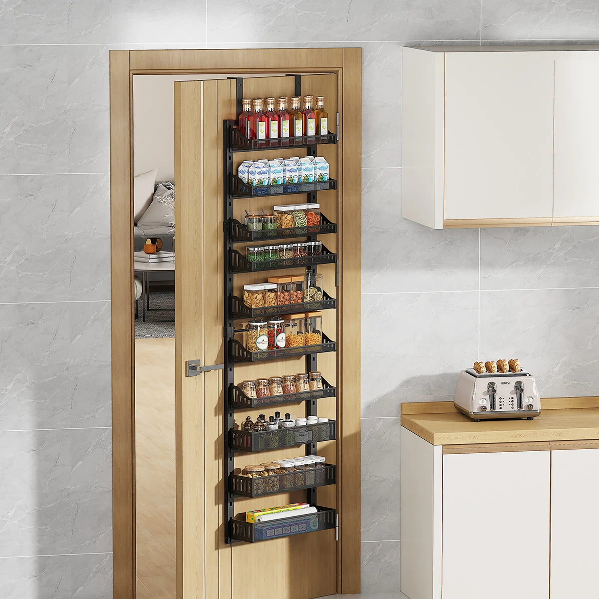 Spice Rack Over the Door Multi Tier Pantry Organizer