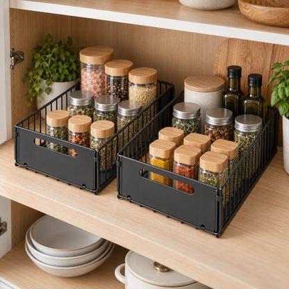 Spice Rack Pull Out Cabinet Organizer with Sliding Rails