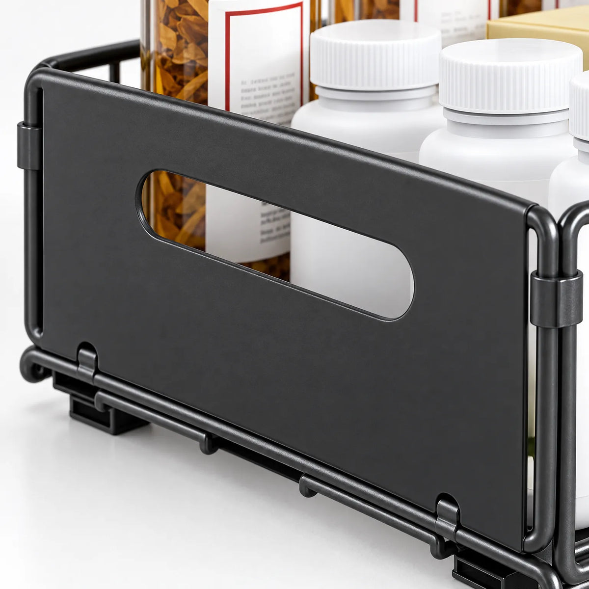 Spice Rack Pull Out Cabinet Organizer with Sliding Rails