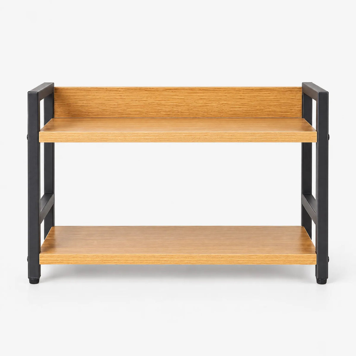 Spice Rack Two Tier Wood and Metal Countertop Shelf