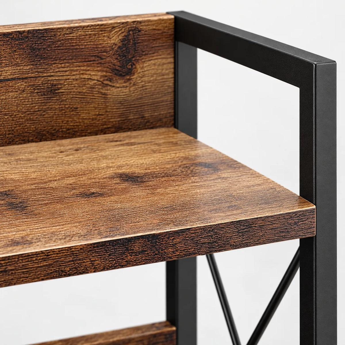 Spice Rack Two Tier Wood and Metal Kitchen Organizer
