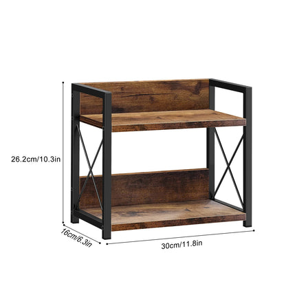 Spice Rack Two Tier Wood and Metal Kitchen Organizer
