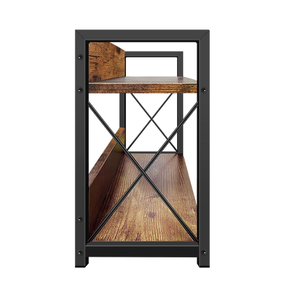 Spice Rack Two Tier Wood and Metal Kitchen Organizer