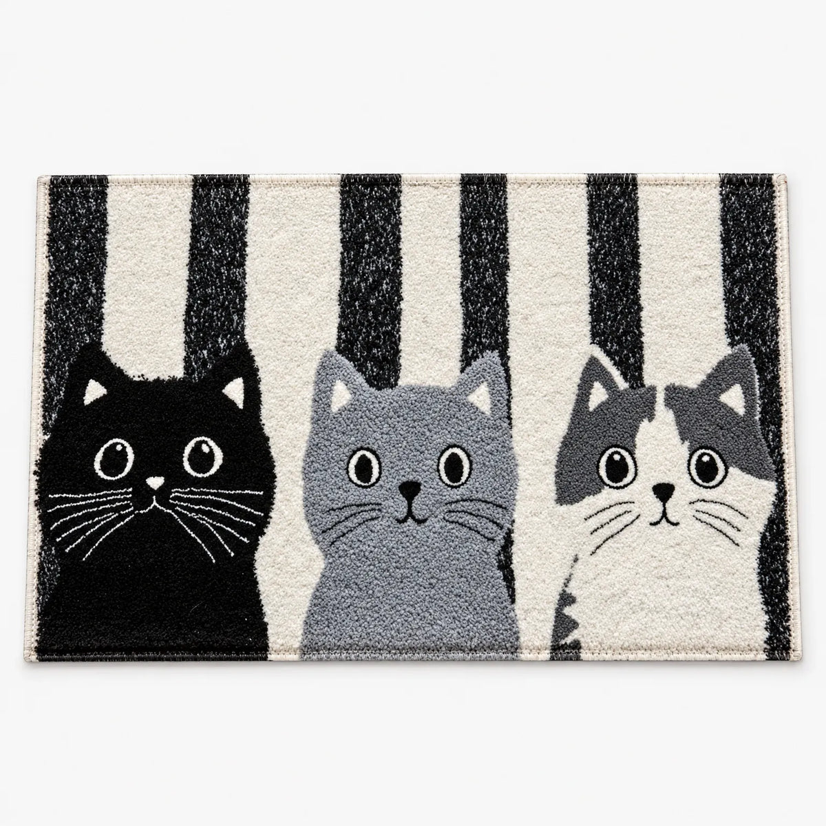Striped Cat Entryway Floor Mat