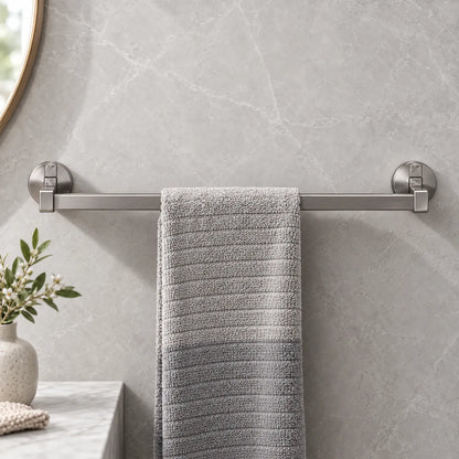 Suction Cup Towel Bar with Double Bar Design and Drill Free Mounting