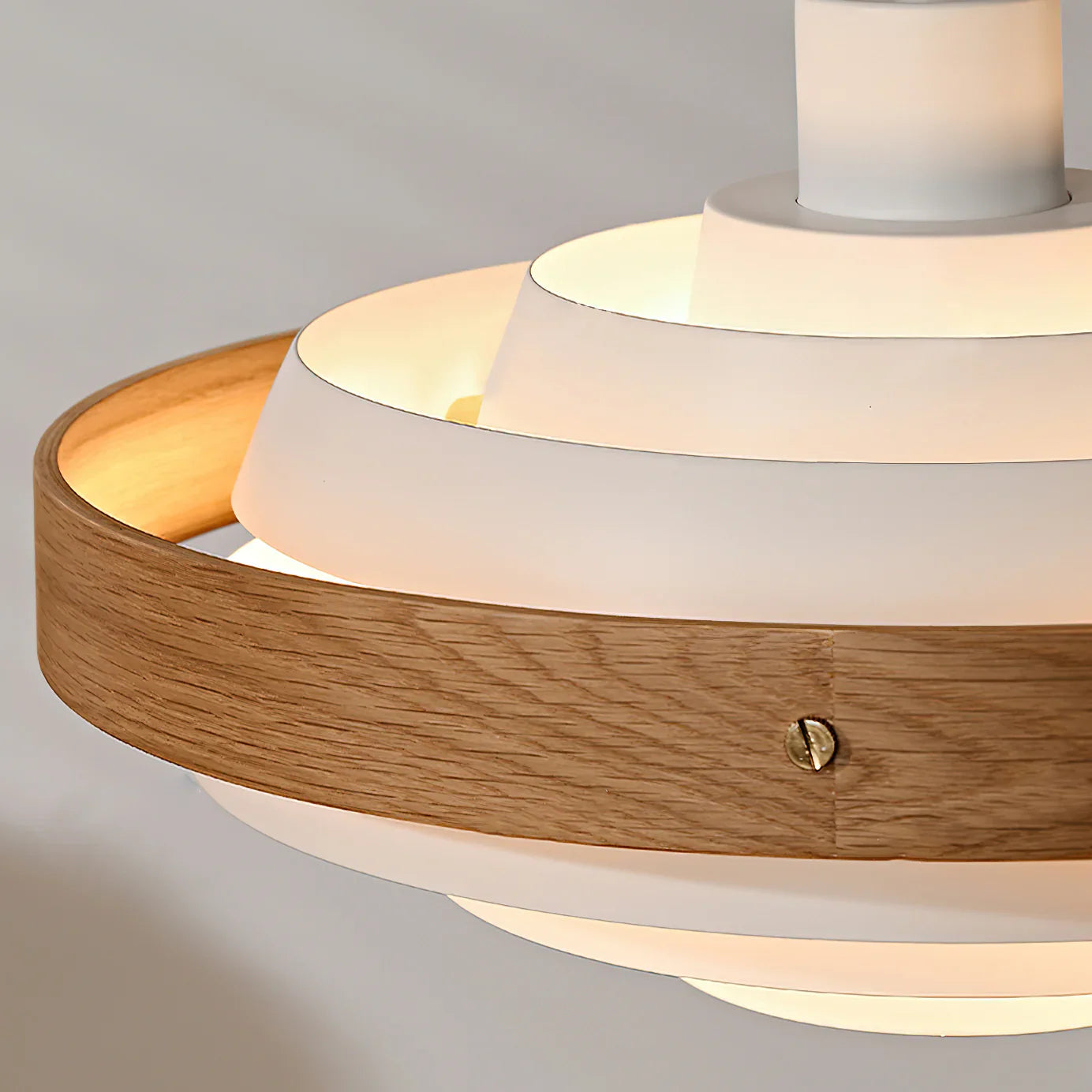 Swing Arm Pendant Light Wood Metal Industrial Design | Zylaris