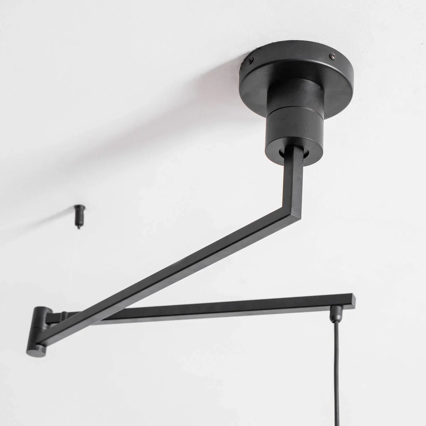 Swing Arm Pendant Light Wood Metal Industrial Design | Zylaris