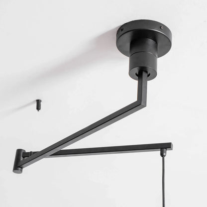 Swing Arm Pendant Light Wood Metal Industrial Design | Zylaris