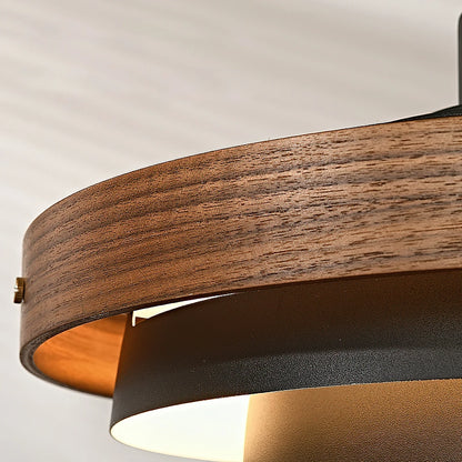 Swing Arm Pendant Light Wood Metal Industrial Design | Zylaris