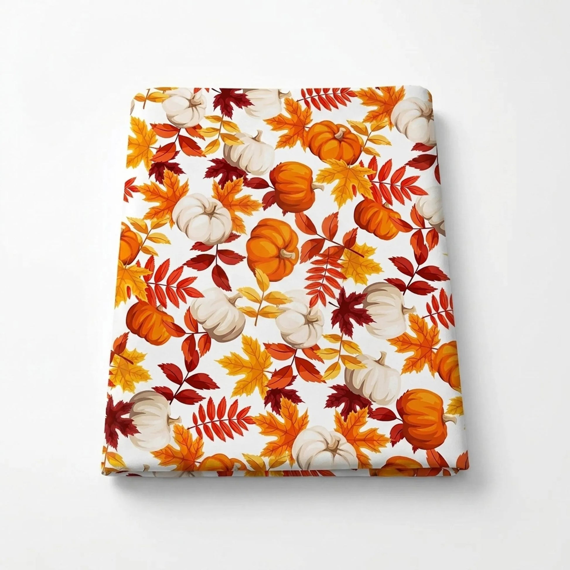 Tablecloth for Fall Thanksgiving with Pumpkin and Maple Leaves