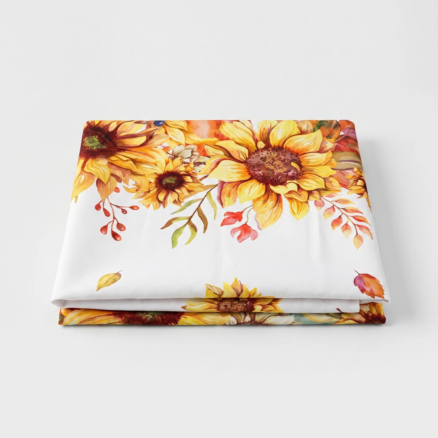 Tablecloth for Fall Thanksgiving with Pumpkin and Sunflower Print