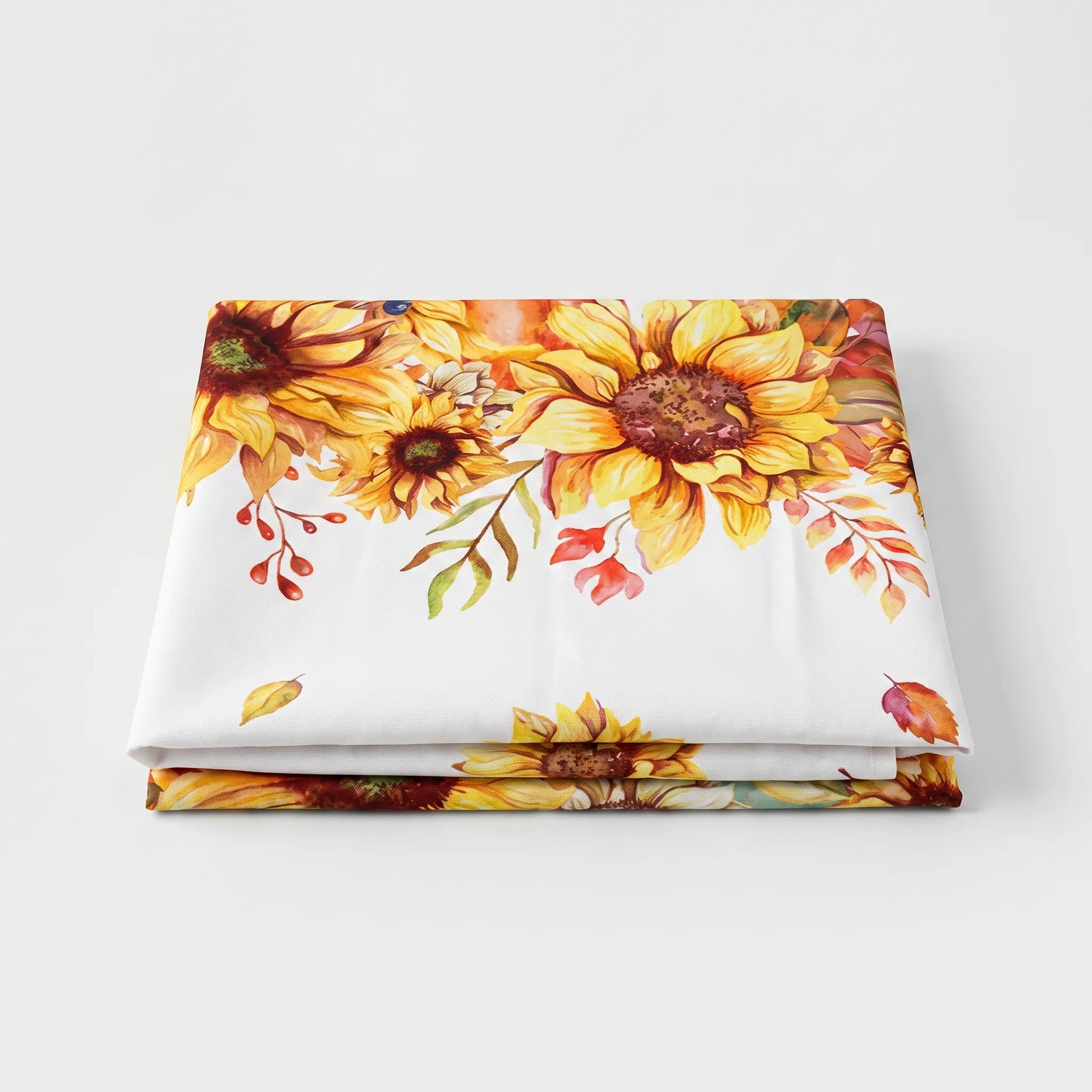 Tablecloth for Fall Thanksgiving with Pumpkin and Sunflower Print