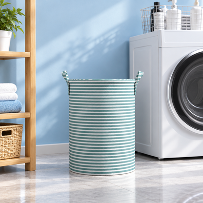 Tall Foldable Fabric Laundry Basket with Carry Handles