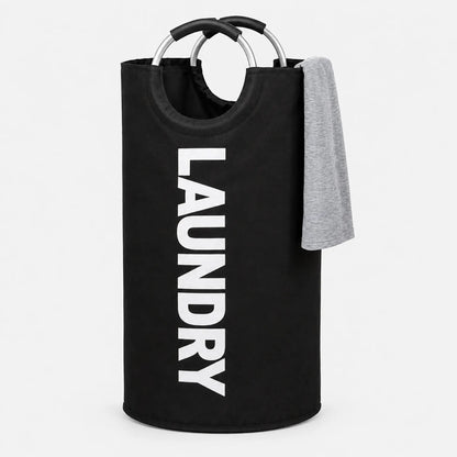 Tall Foldable Laundry Basket with Padded Carry Handle