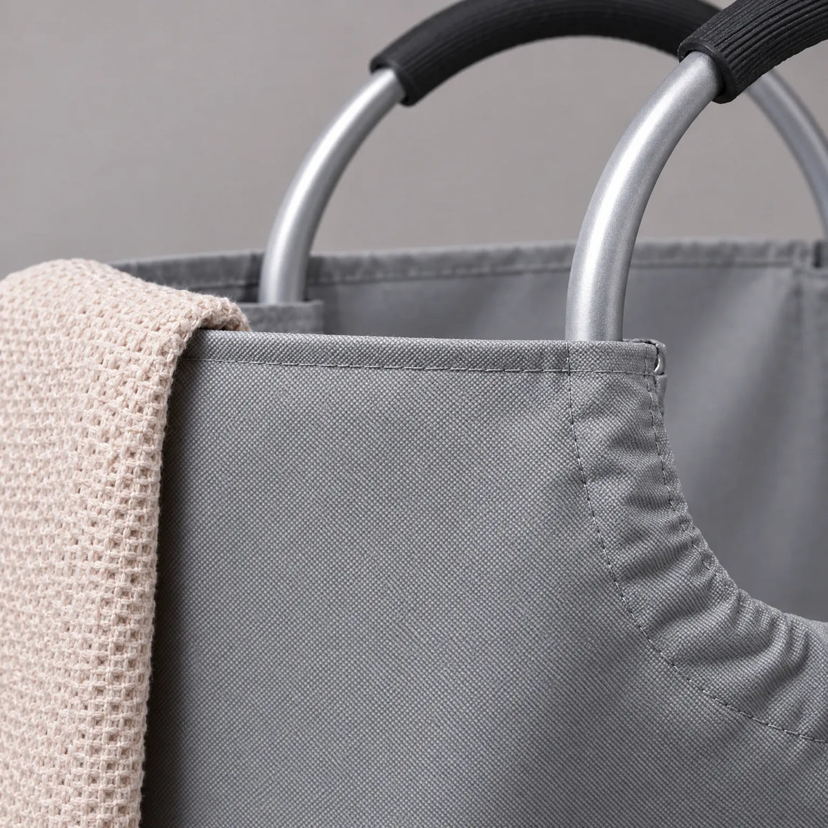 Tall Foldable Laundry Basket with Padded Carry Handle
